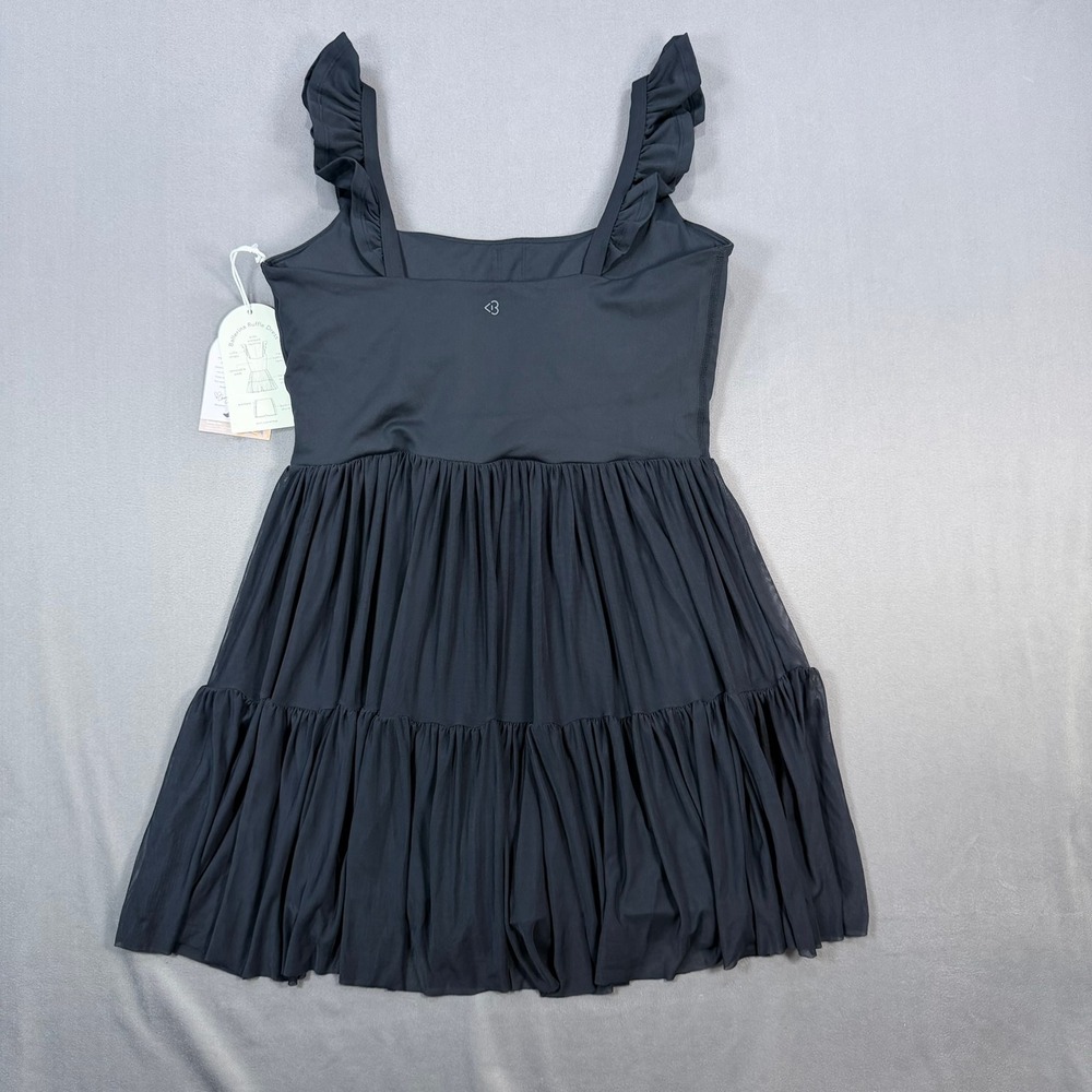 Blogilates Womens L Black Recycled Blend Ballerina Ruffle Active Dress W/ Shorts - Picture 6 of 8